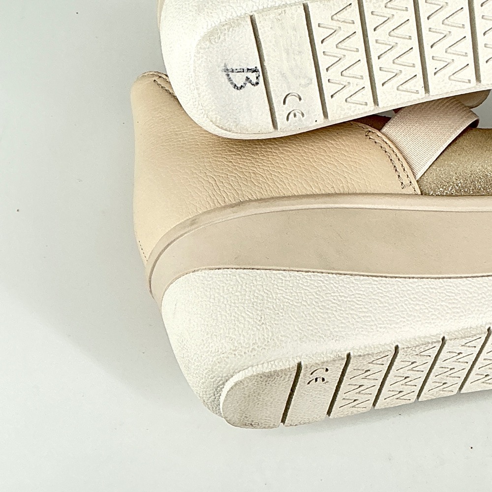 Vionic Size 9 Gold Leather Elastic Ankle Strap Wedge Sneakers NEW Ellery‎ $116 - Picture 9 of 12